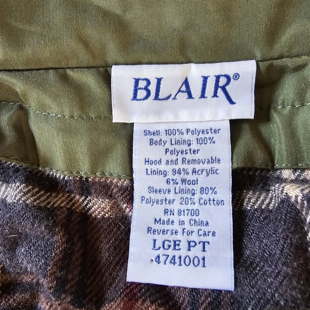 Vintage Blair Khaki Jacket With Removable Wool Interior Size Womens Large Petite - Picture 15 of 15